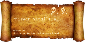 Prifach Vitália névjegykártya
